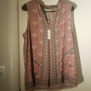 Beautiful Sleevless Muave Floral Print Blouse